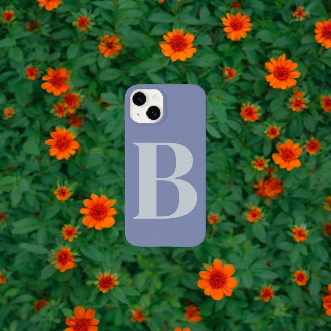 Blue Initial Name Personalised Monogram Design iPhone Case (Creator Uploaded)