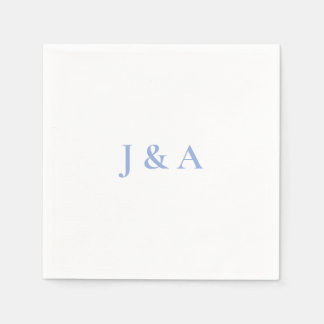 Blue Initials Wedding Napkin
