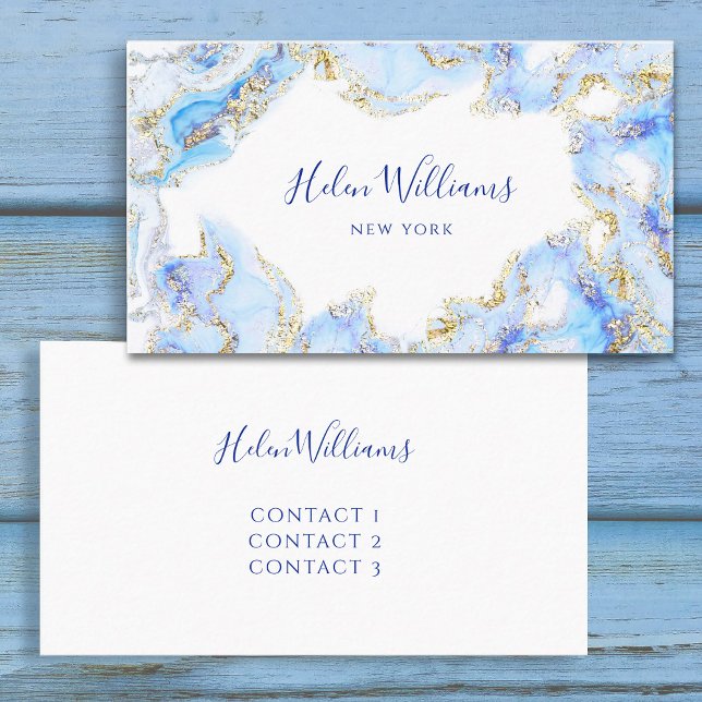 blue ink marble business card (Creator Uploaded)