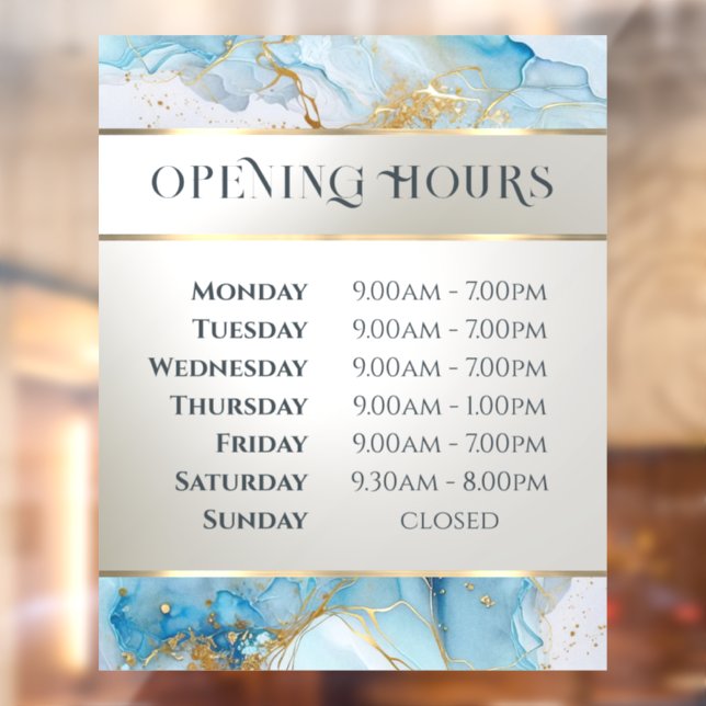 blue ink marble opening hours (Sheet 2)
