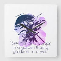 Blue Ink Samurai Warrior & Custom Quote Wall Clock