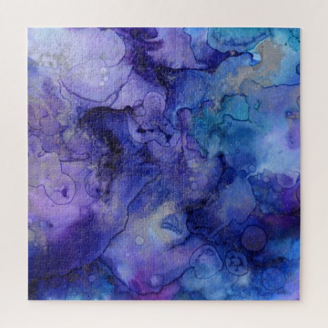 Blue ink shades jigsaw puzzle (Vertical)