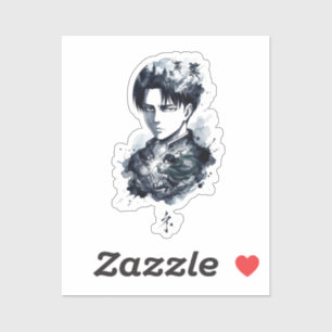 Blue Ink Soldier Portrait Custom-Cut Vinyl Sticker