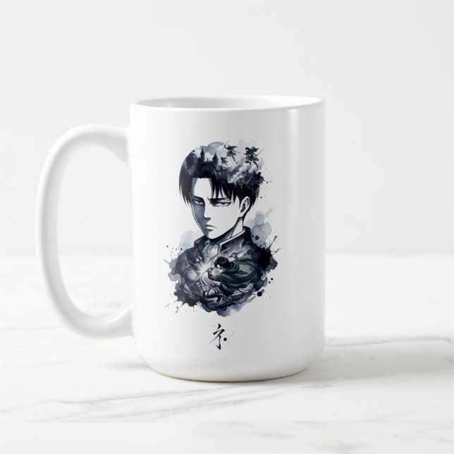 Blue Ink Soldier Portrait Mug (Left)