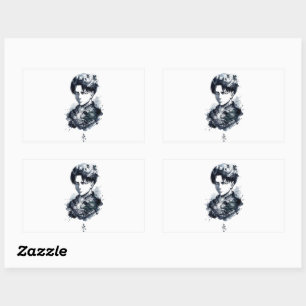 Blue Ink Soldier Portrait Sticker