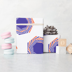 Blue Ink Sphere Graphics Abstract Art Pattern Wrapping Paper