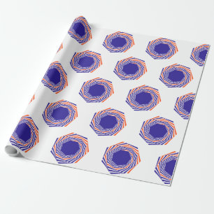 Blue Ink Sphere Graphics Abstract Art Pattern Wrapping Paper