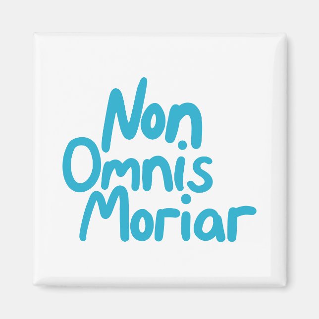 Blue inked Hand-lettered Ancient Latin Quote Magnet (Front)