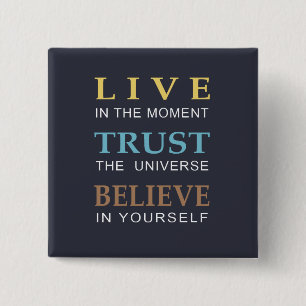 Blue Inspirational Modern Typography 15 Cm Square Badge