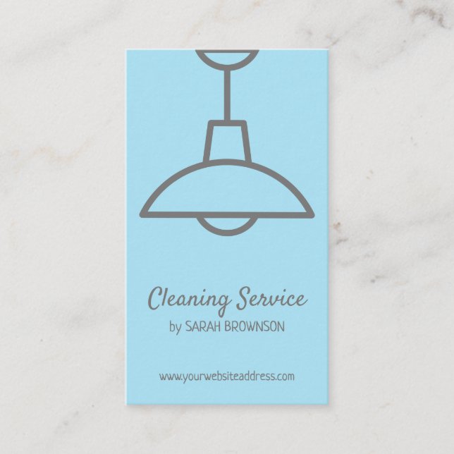 Blue Interior design light lamp Business Card (Front)