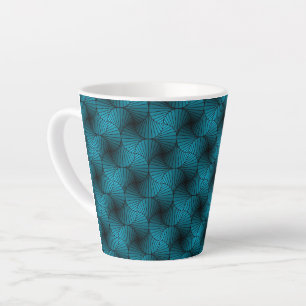 Blue interlacing pattern latte mug
