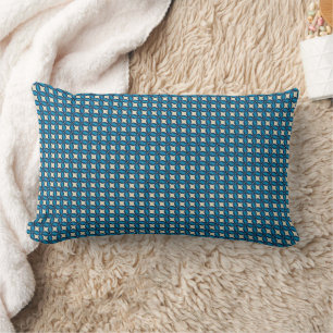 Blue Interlocking Abstract Geometric Pattern 1316 Lumbar Cushion