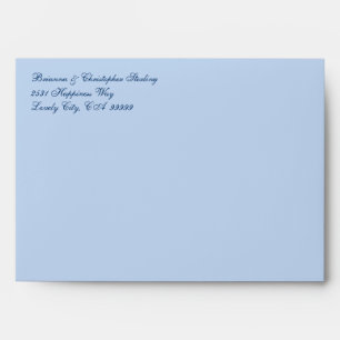 Blue Invitation Envelopes Baby Blue & Navy Damask