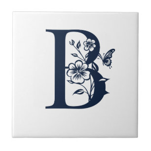 blue invitatione letter B simple  Ceramic Tile