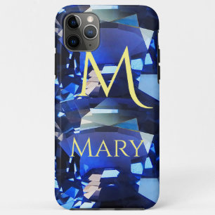 Blue iPhone case faceted Gemstone Sapphire