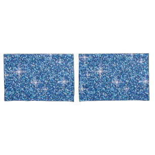 Blue iridescent glitter pillowcase