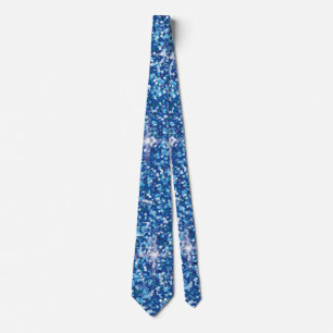 Blue iridescent glitter tie