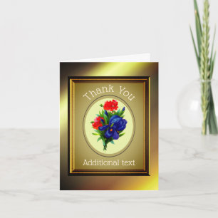 Blue Iris Bouquet Personalised Thank You Card