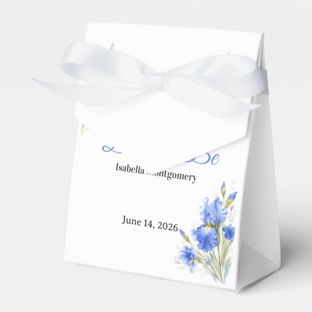 Blue Iris Bride to Be Something Blue Bridal Shower Favour Box (Front Side)