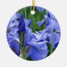 Blue Iris Ceramic Ornament