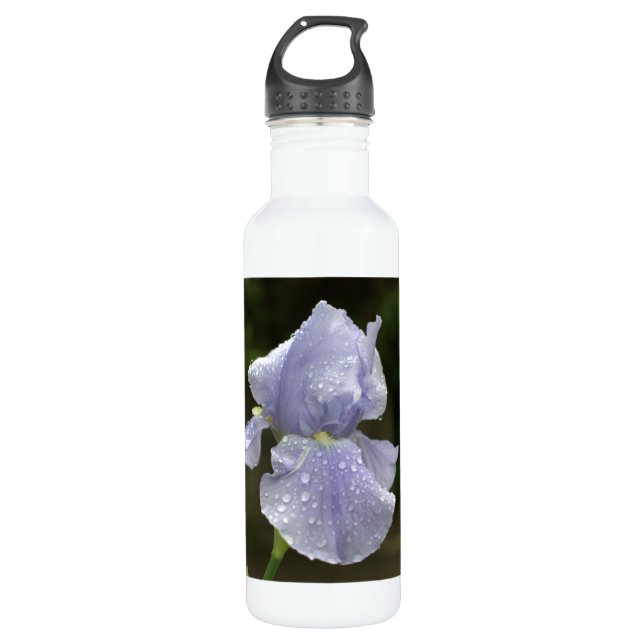 Blue Iris Floral 710 Ml Water Bottle (Front)