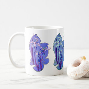 Blue Iris Floral Art Personalised Coffee Mug