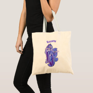 Blue Iris Floral Art Personalised Tote Bag