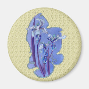 Blue Iris Floral Design Magnet