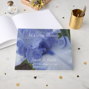 Blue Iris Floral Memorial Service Guest Book