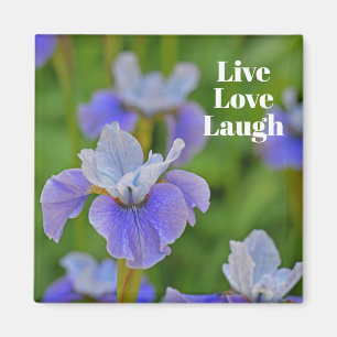 Blue Iris Flower Botanical Photograph Motivational Magnet