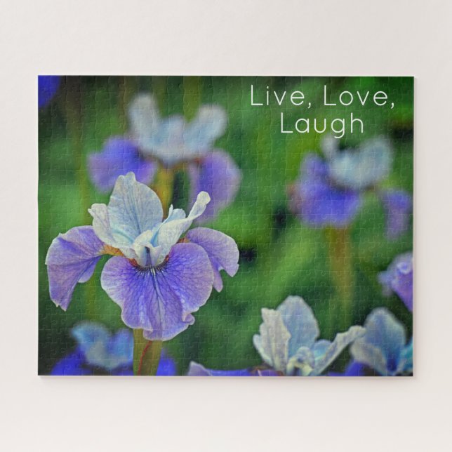 Blue Iris Flower Botanical Photograph Puzzle (Horizontal)