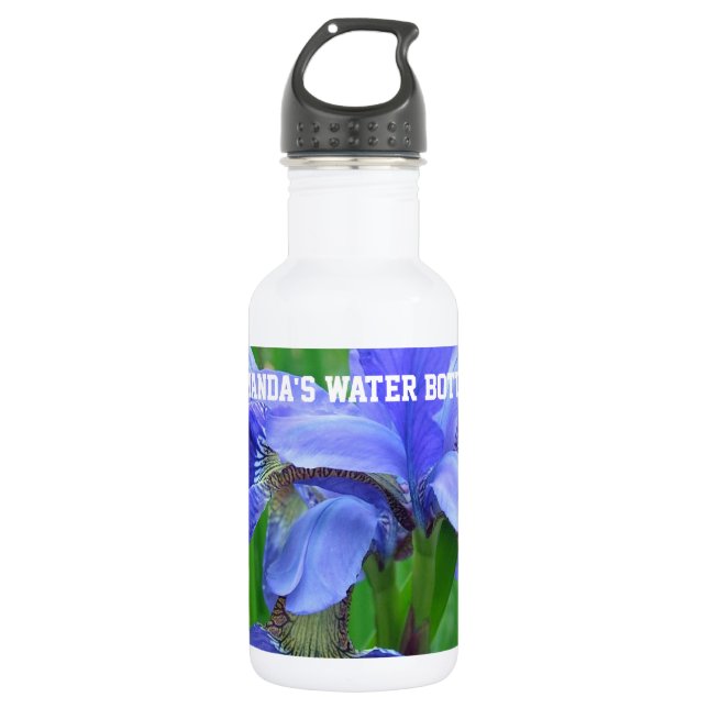 Blue Iris flowers 532 Ml Water Bottle (Front)