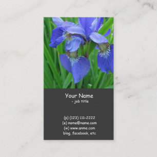 blue iris flowers business card