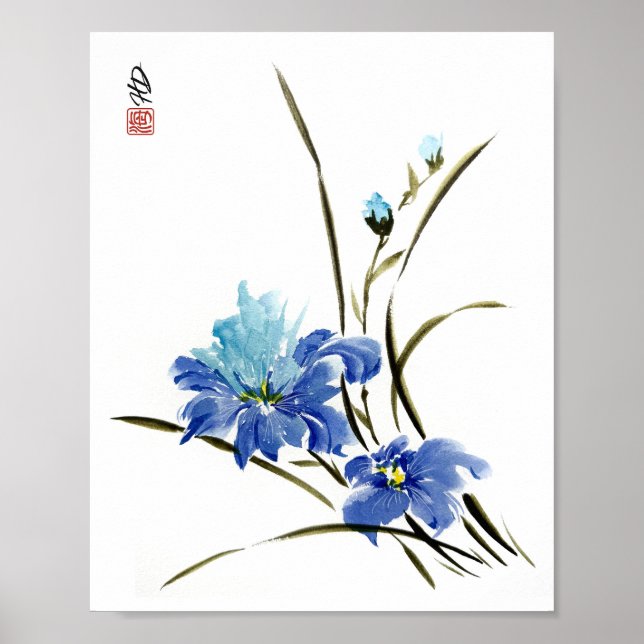 Blue Iris Harmony Poster (Front)