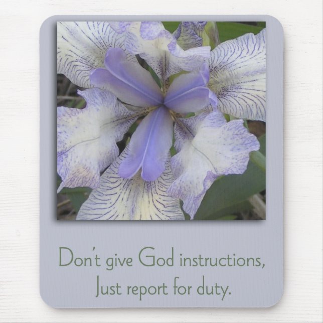Blue Iris Inspirational Mousepad (Front)