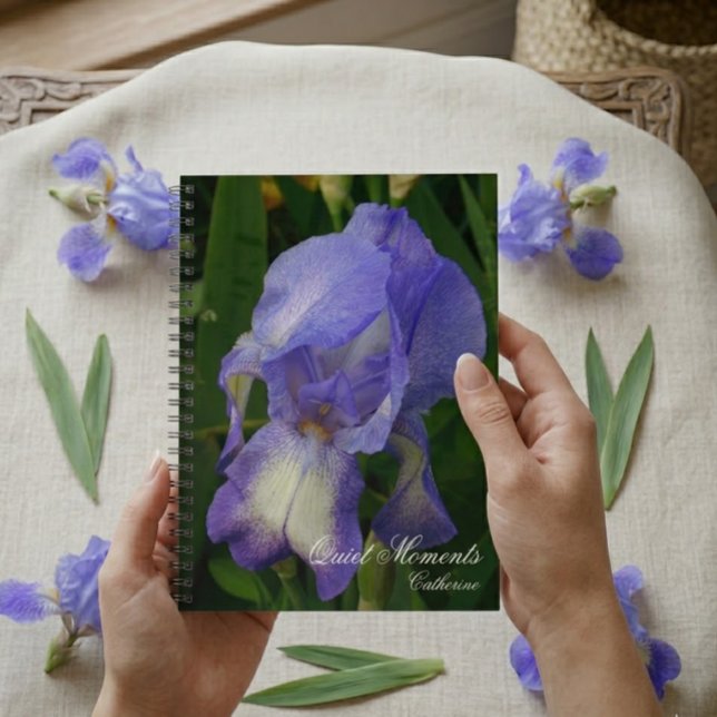 Blue Iris Macro Photo Personalised Notebook Journa (Creator Uploaded)
