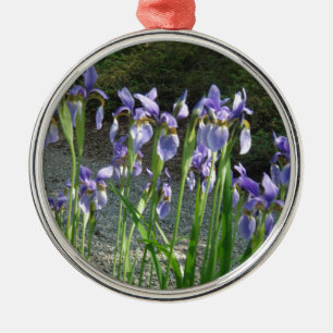 Blue Iris Metal Ornament