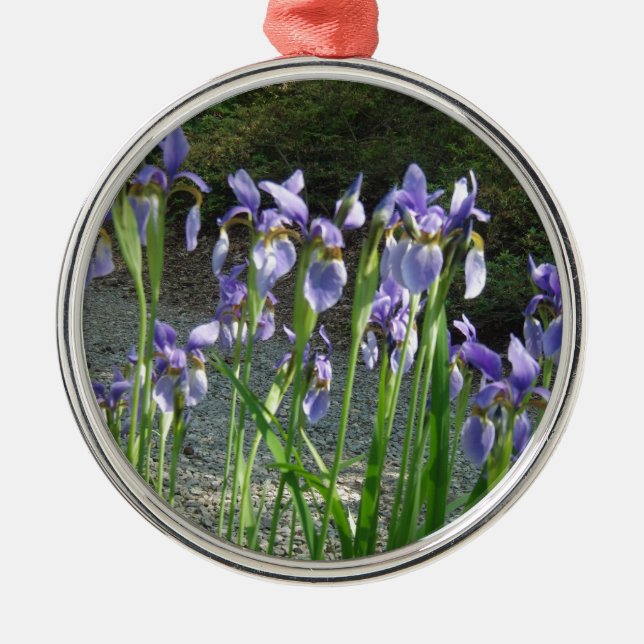 Blue Iris Metal Ornament (Front)