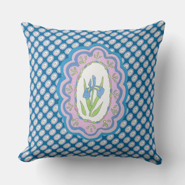 Blue Iris Pillow (Front)