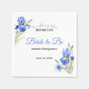 Blue Iris Something Blue Before I Do Bridal Shower Napkin