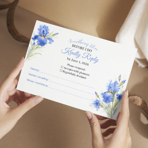 Blue Iris Something Blue Bridal Shower RSVP Card