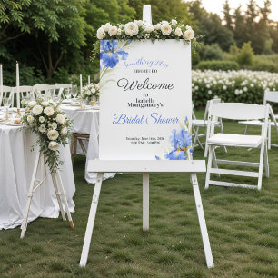 Blue Iris Something Blue Bridal Shower Welcome Poster
