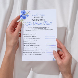 Blue Iris Something Blue Who Knows Bride Best Game Invitation