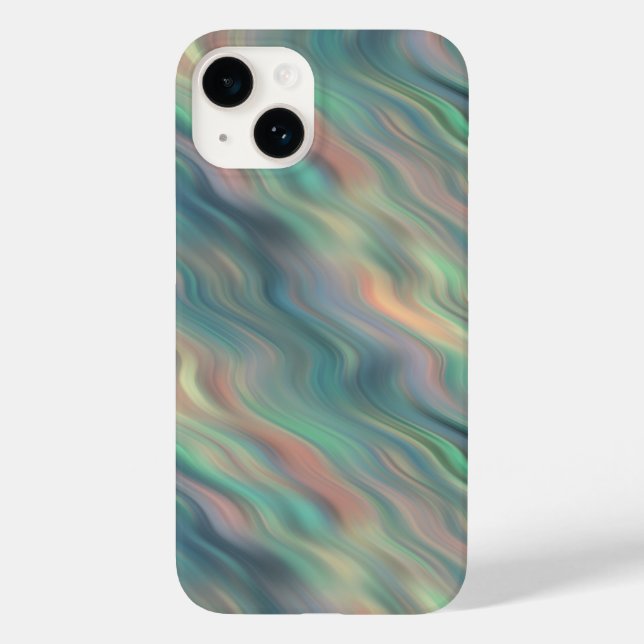 Blue Iris Wavy Texture Case-Mate iPhone Case (Back)