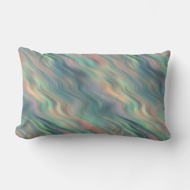 Blue Iris Wavy Texture Lumbar Cushion (Front)