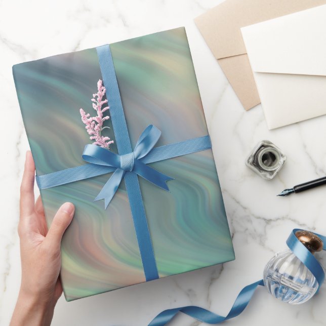 Blue Iris Wavy Texture Wrapping Paper (Gifting)