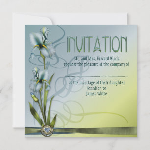 Blue Iris Wedding Invitation