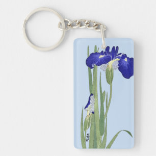 Blue Irises by Ohara Koson Key Ring