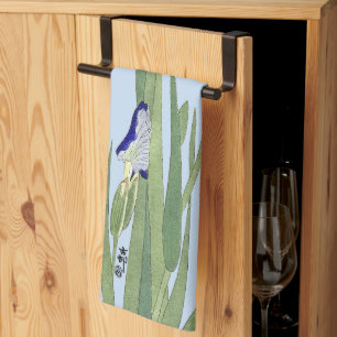 Blue Irises by Ohara Koson Tea Towel