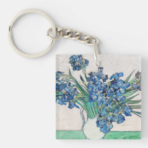 Blue Irises by Vincent Van Gogh Fine Art Key Ring